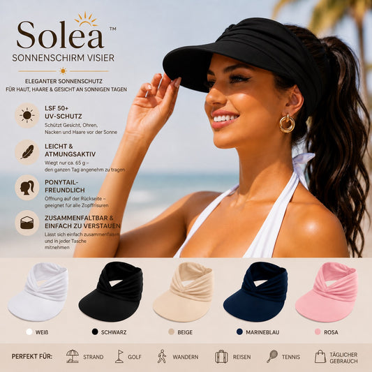Soléa Visière Solaire – Protection solaire élégante pour la peau et les cheveux, pour des journées d’été confortables