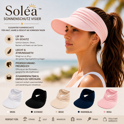 Soléa Visière Solaire – Protection solaire élégante pour la peau et les cheveux, pour des journées d’été confortables