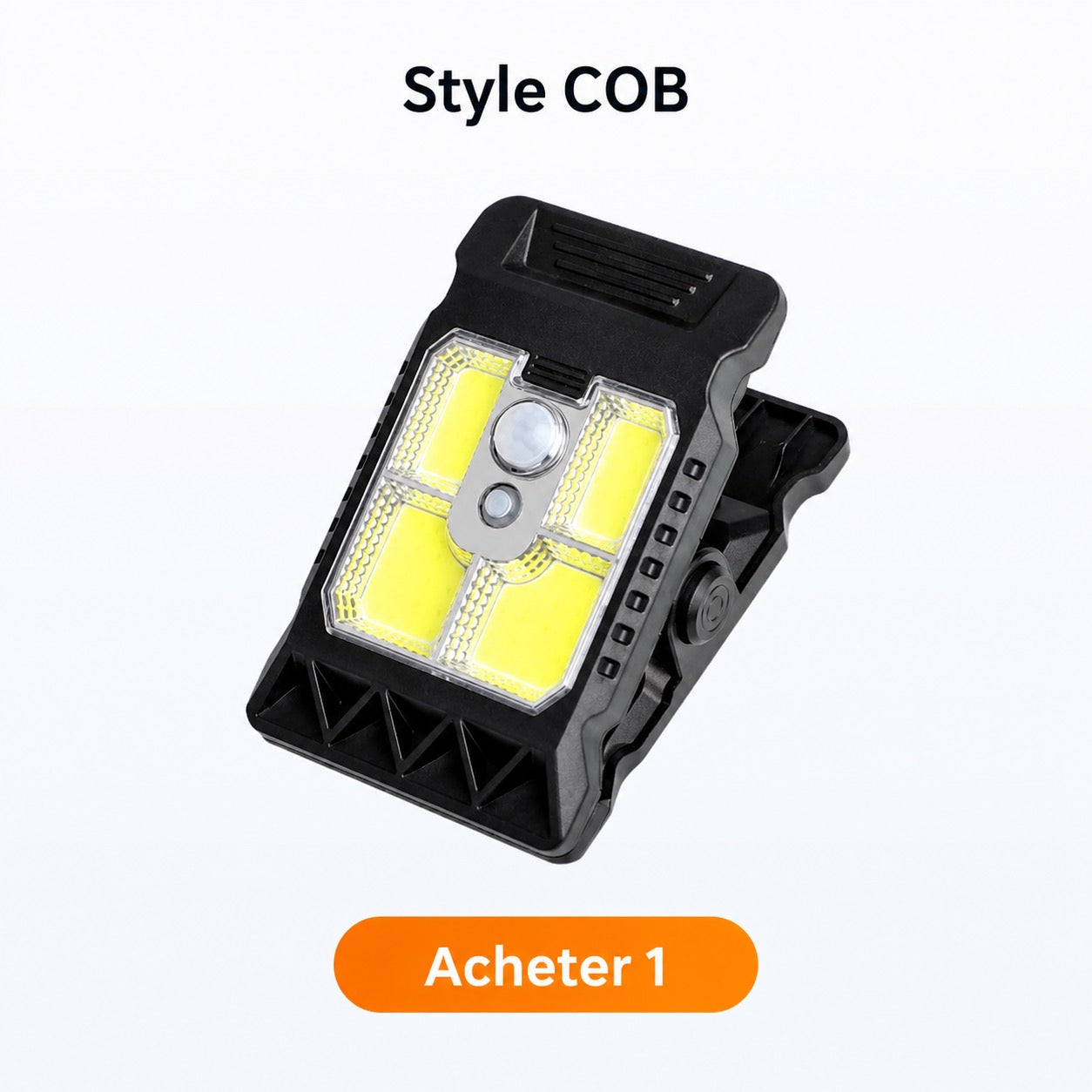 Lampe d’extérieur solaire avec détecteur de mouvement et fixation à clip
