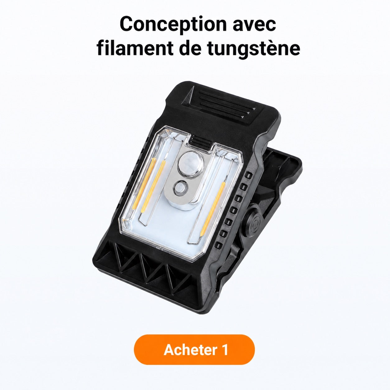 Lampe d’extérieur solaire avec détecteur de mouvement et fixation à clip
