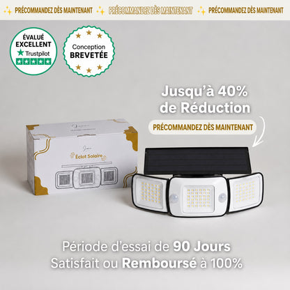 SolarGlow - Lampe d’extérieur solaire avec détecteurs de mouvement