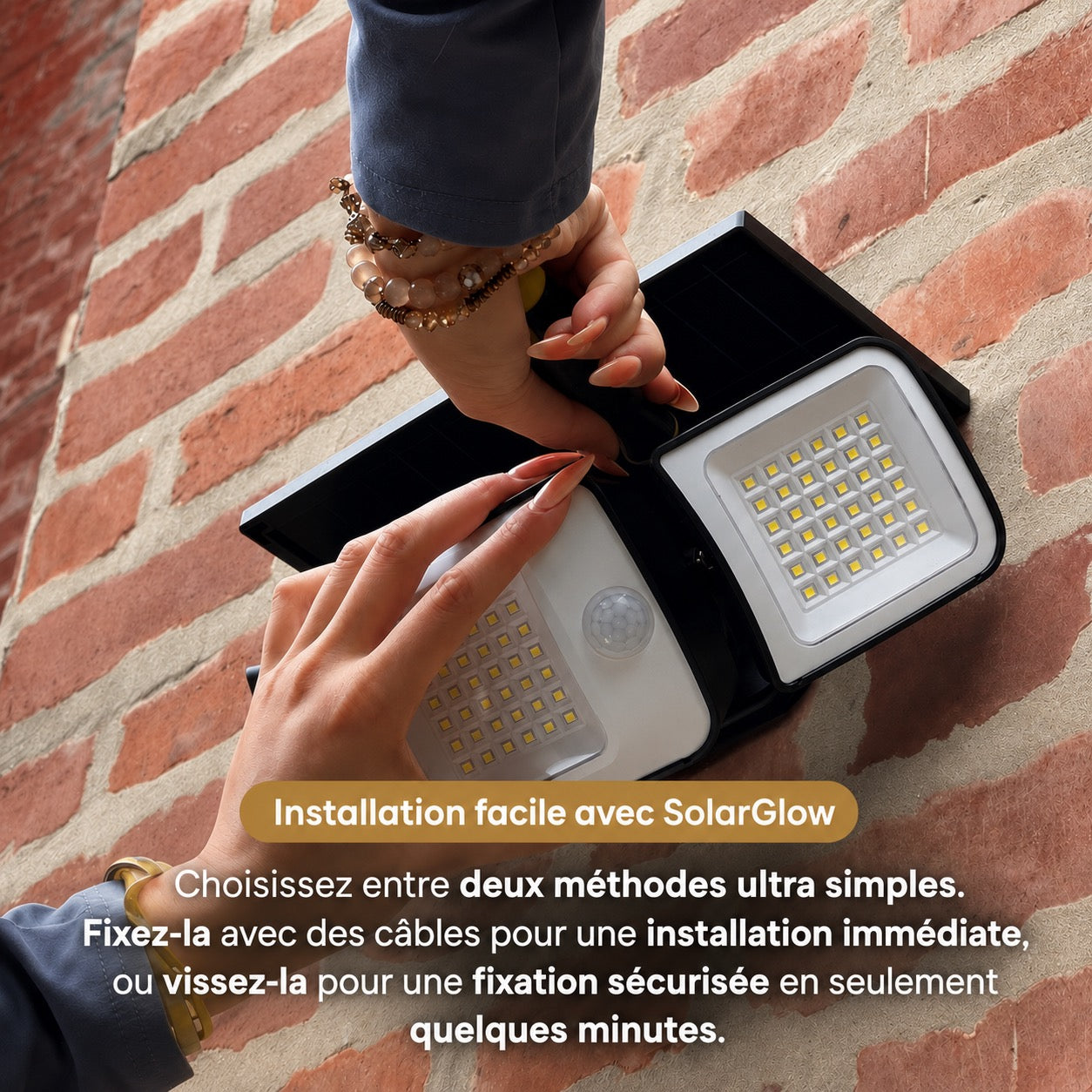 SolarGlow - Lampe d’extérieur solaire avec détecteurs de mouvement