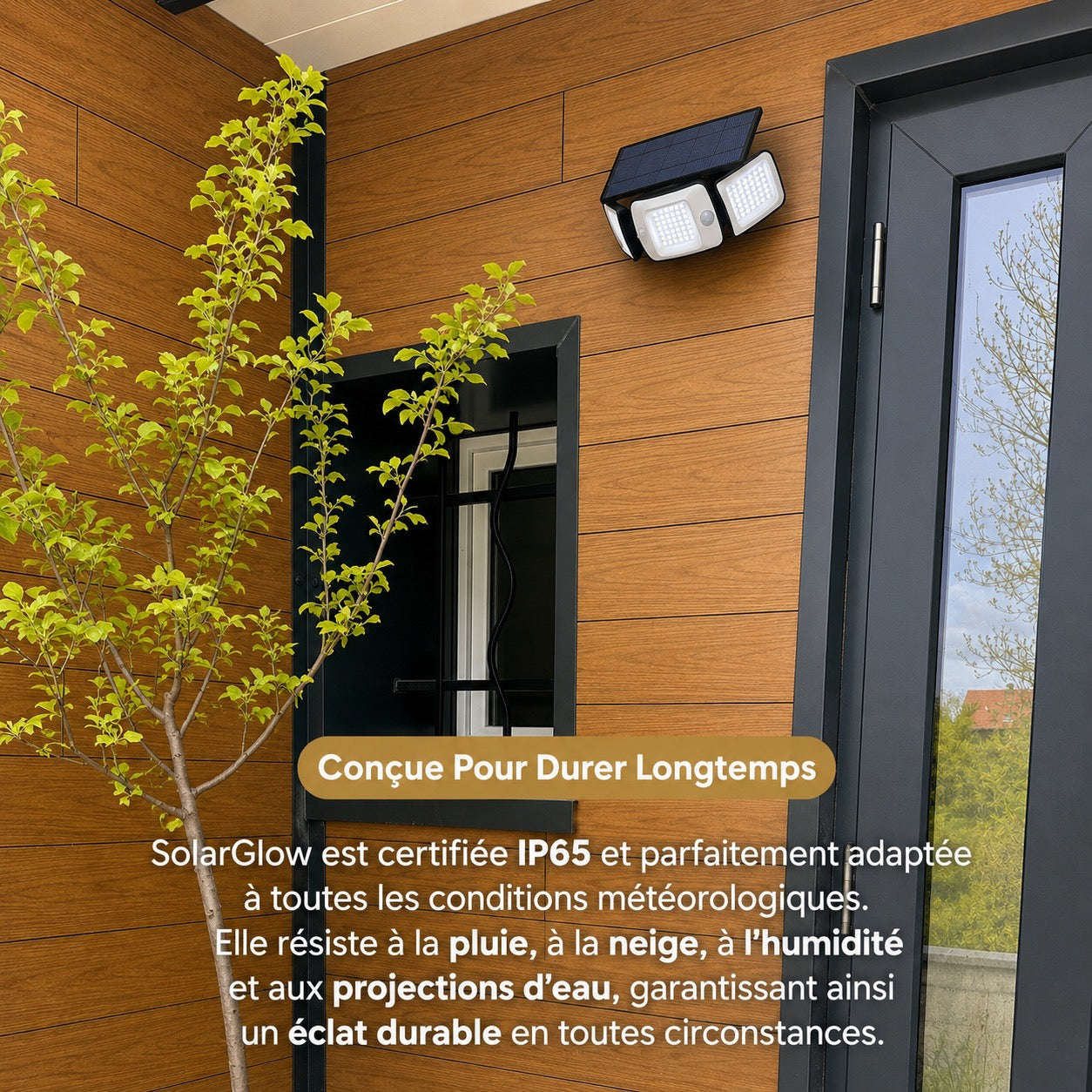 SolarGlow - Lampe d’extérieur solaire avec détecteurs de mouvement