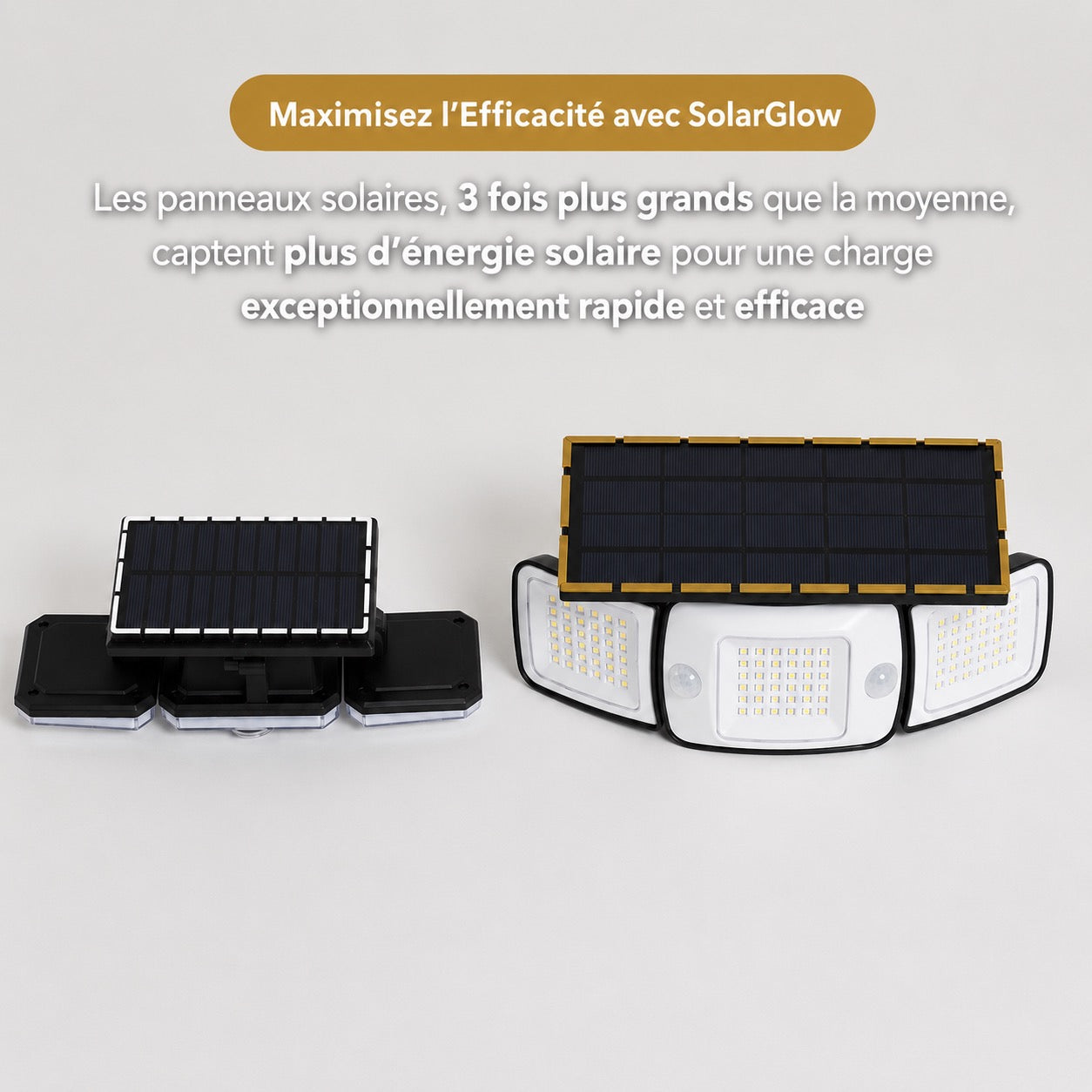 SolarGlow - Lampe d’extérieur solaire avec détecteurs de mouvement