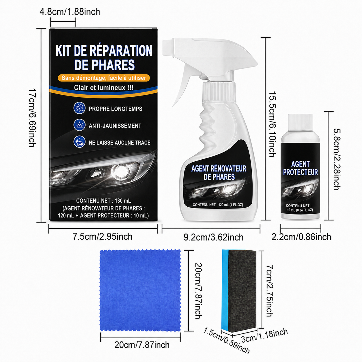 Kit de Restauration de Phares de Voiture