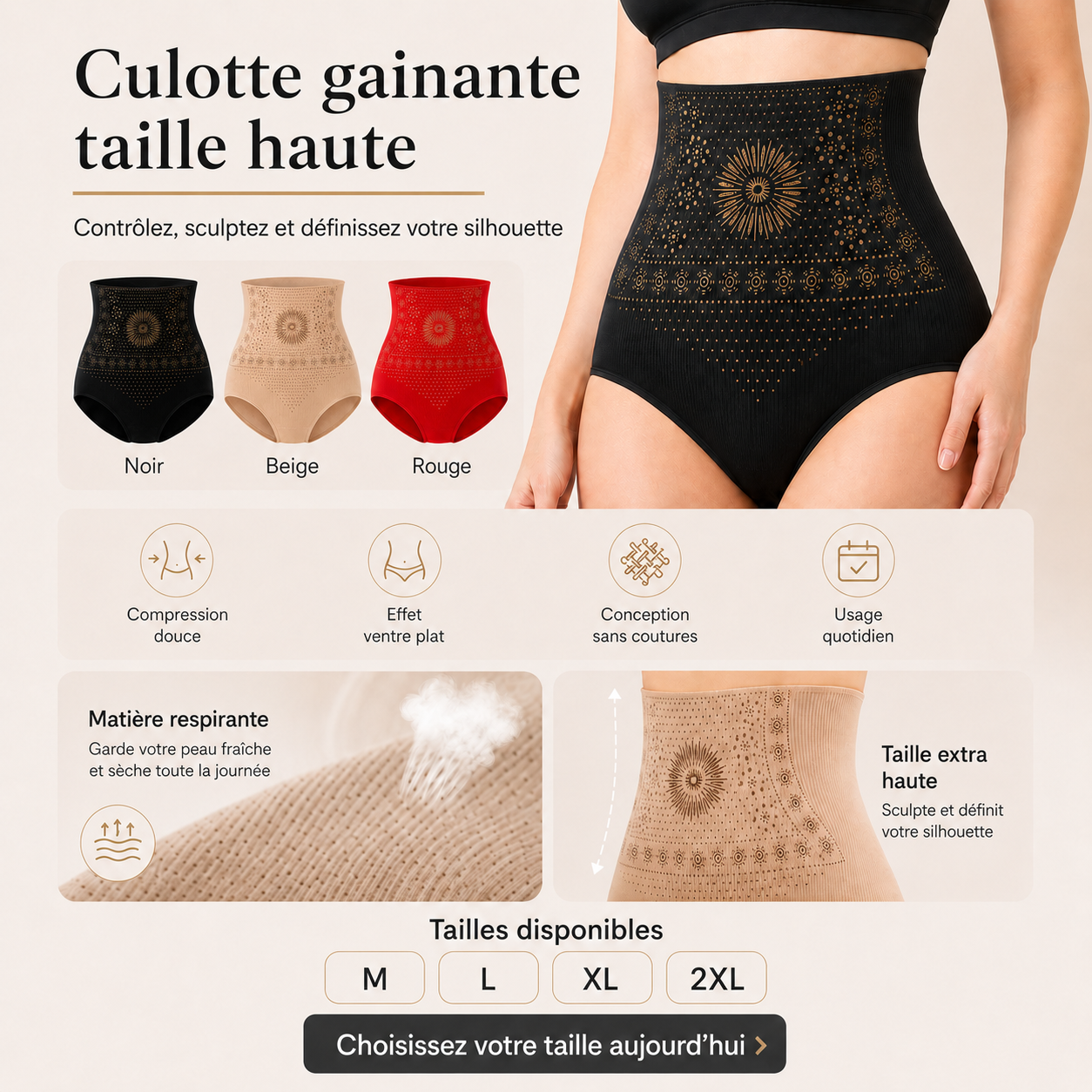 Short Gainant Taille Haute