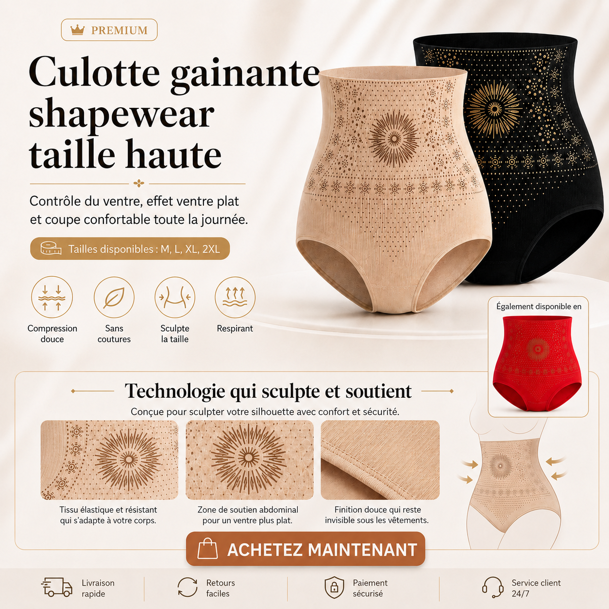 Short Gainant Taille Haute