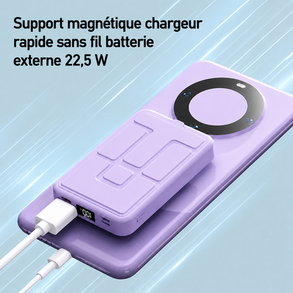 Batterie Externe Sans Fil Magnétique avec Support