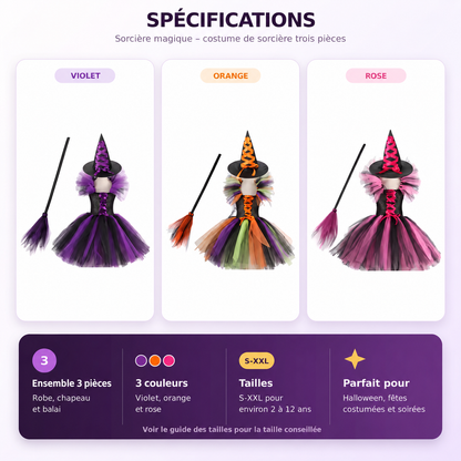 Sorcière Magique – Costume de sorcière trois pièces pour enfants