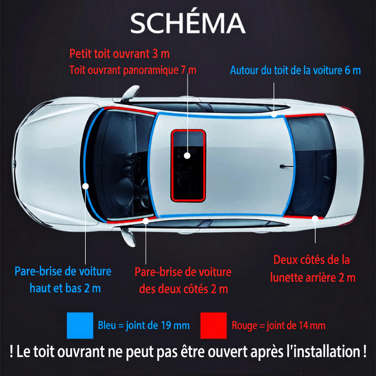 Joint d’étanchéité en caoutchouc pour voiture à découper sur mesure