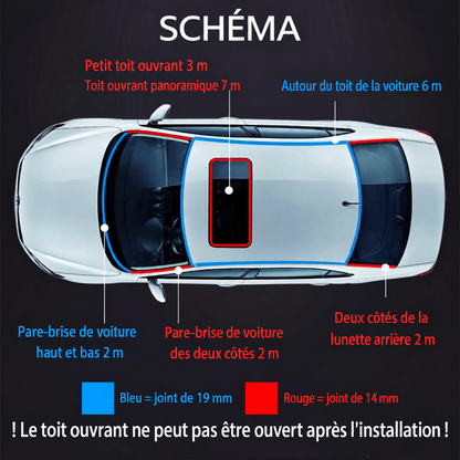 Joint d’étanchéité en caoutchouc pour voiture à découper sur mesure