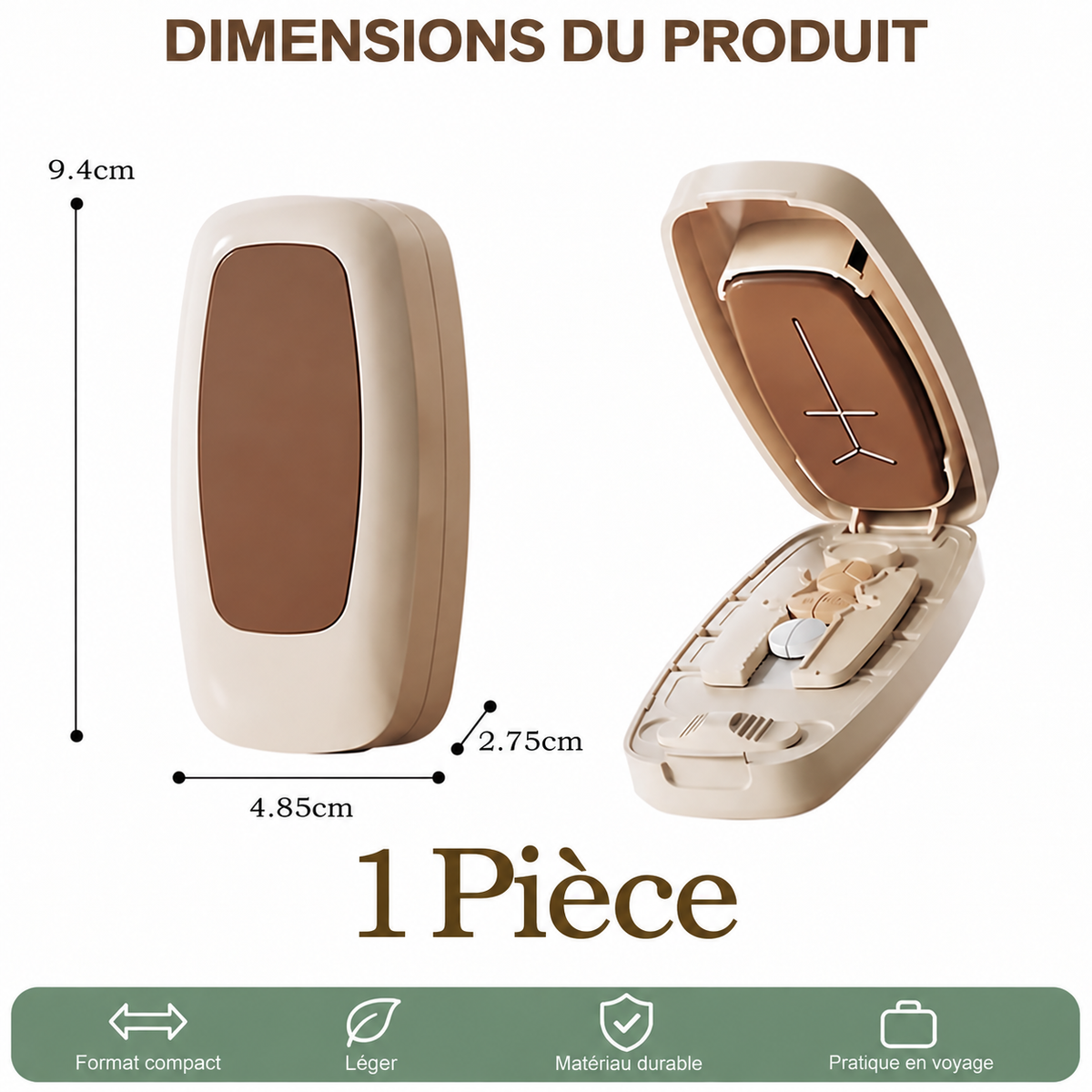 Coupe-comprimés portable – coupe les comprimés avec précision, design compact pour les voyages et la maison