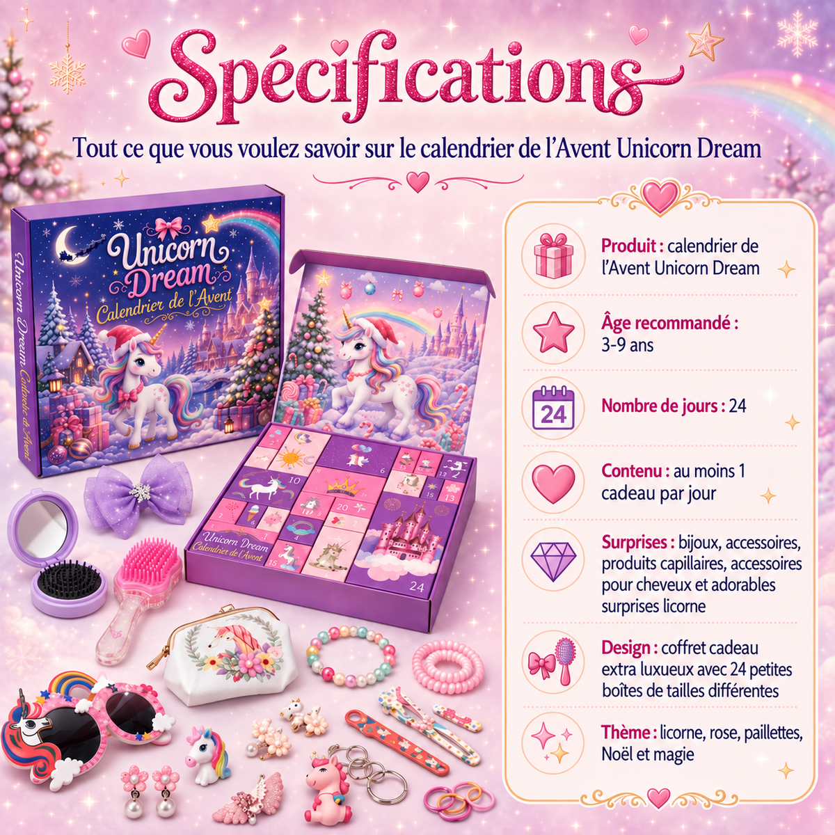 Calendrier de l’Avent Rêves de Licorne