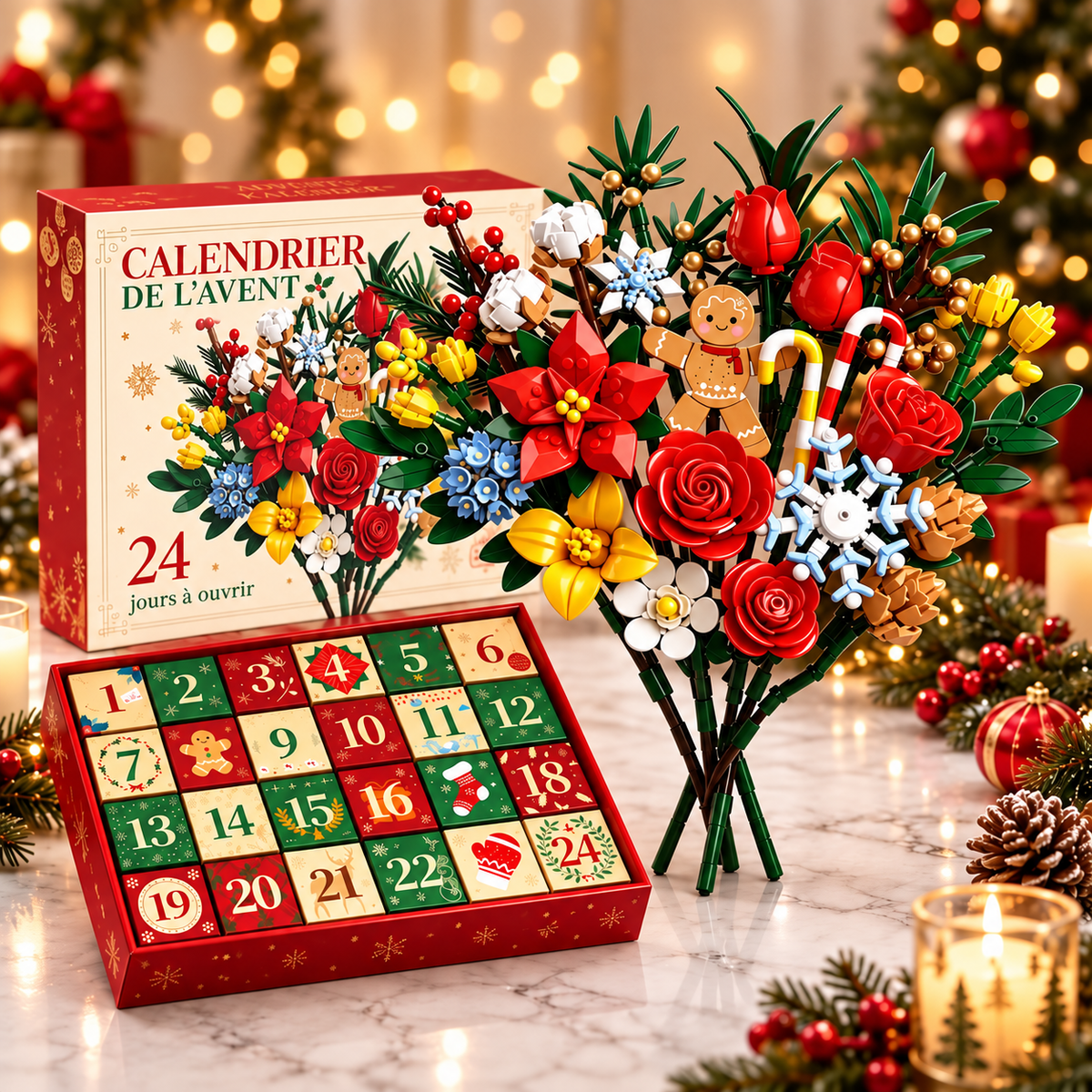 Calendrier de l’Avent Bouquet de Fleurs – Créez votre propre bouquet magique pour Noël