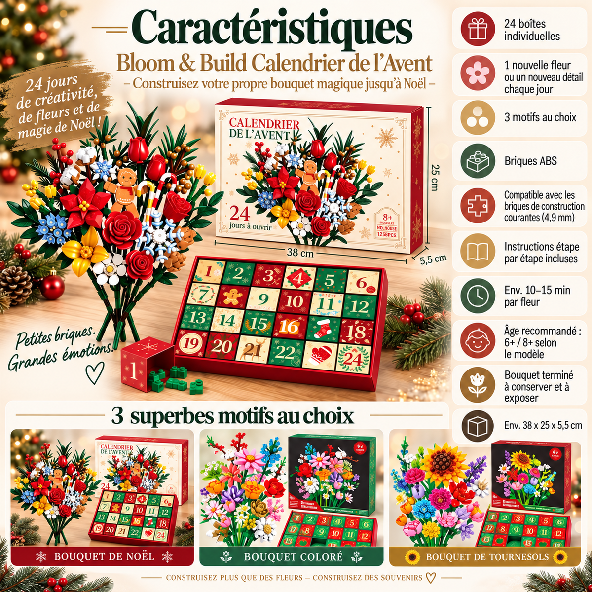 Calendrier de l’Avent Bouquet de Fleurs – Créez votre propre bouquet magique pour Noël