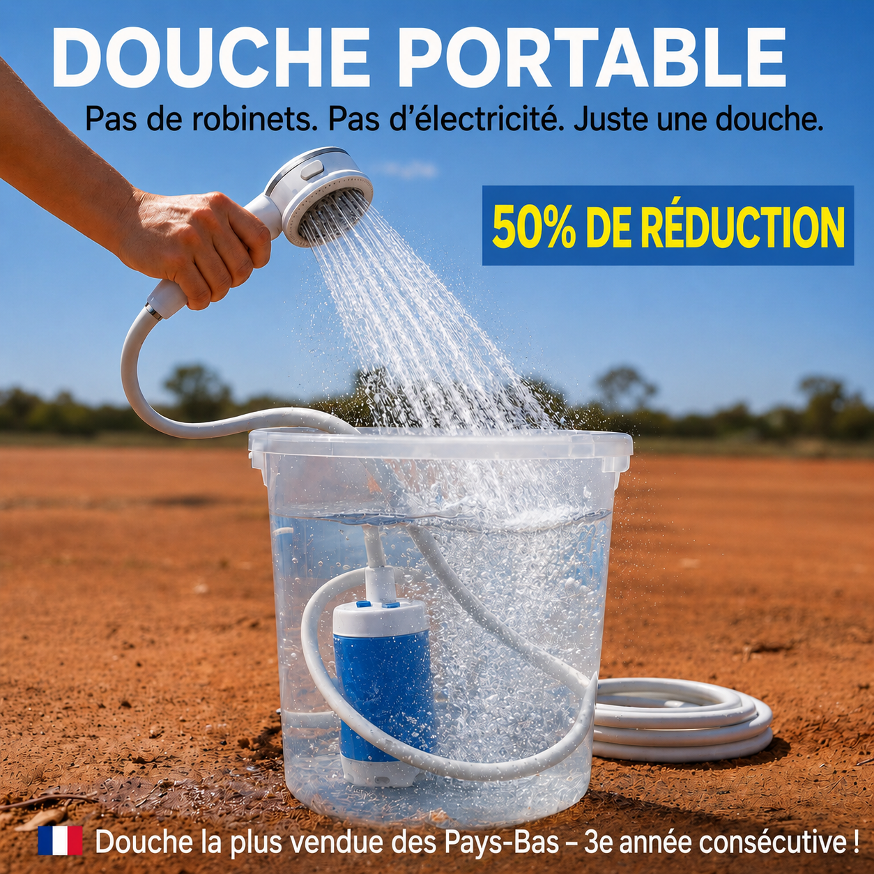 Pompe à eau portable : kit avec tuyau et pulvérisateur