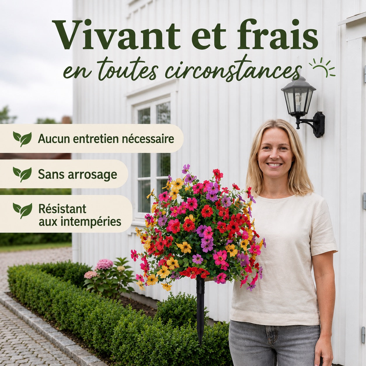 FloraLux - Fleurs Artificielles Haut de Gamme pour Entrée et Terrasse