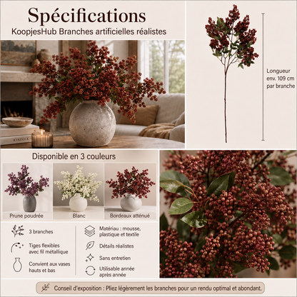 Branches de baies réalistes (lot de 3) – le détail déco le plus chaleureux de l’automne