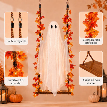 La balançoire fantôme avec éclairage LED – la nouveauté Halloween incontournable de cette année !