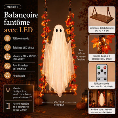 La balançoire fantôme avec éclairage LED – la nouveauté Halloween incontournable de cette année !