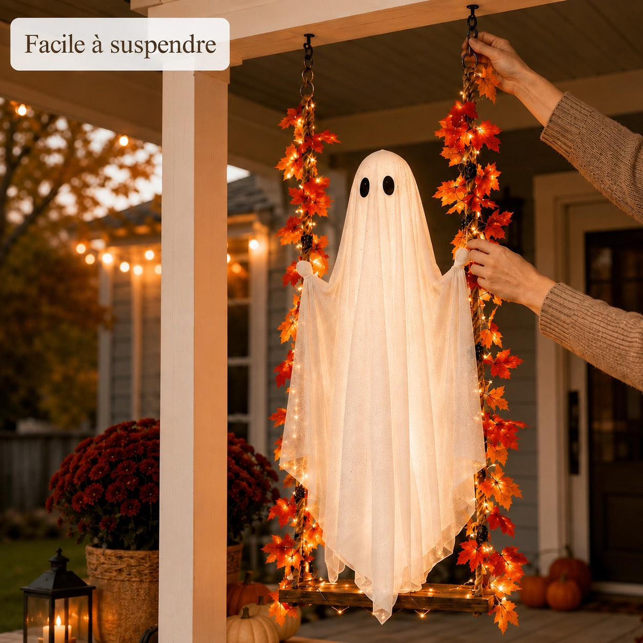 La balançoire fantôme avec éclairage LED – la nouveauté Halloween incontournable de cette année !