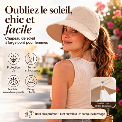 Chapeau de soleil avec ouverture pour queue-de-cheval