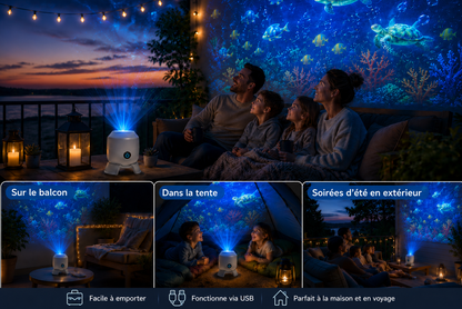 Projecteur Océan OceanWave avec lumières LED rotatives – Créez des soirées magiques