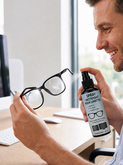 Spray réparateur pour rayures sur verres de lunettes