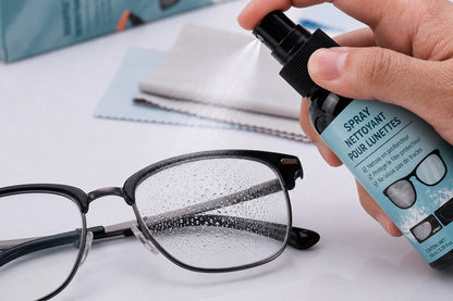 Spray réparateur pour rayures sur verres de lunettes
