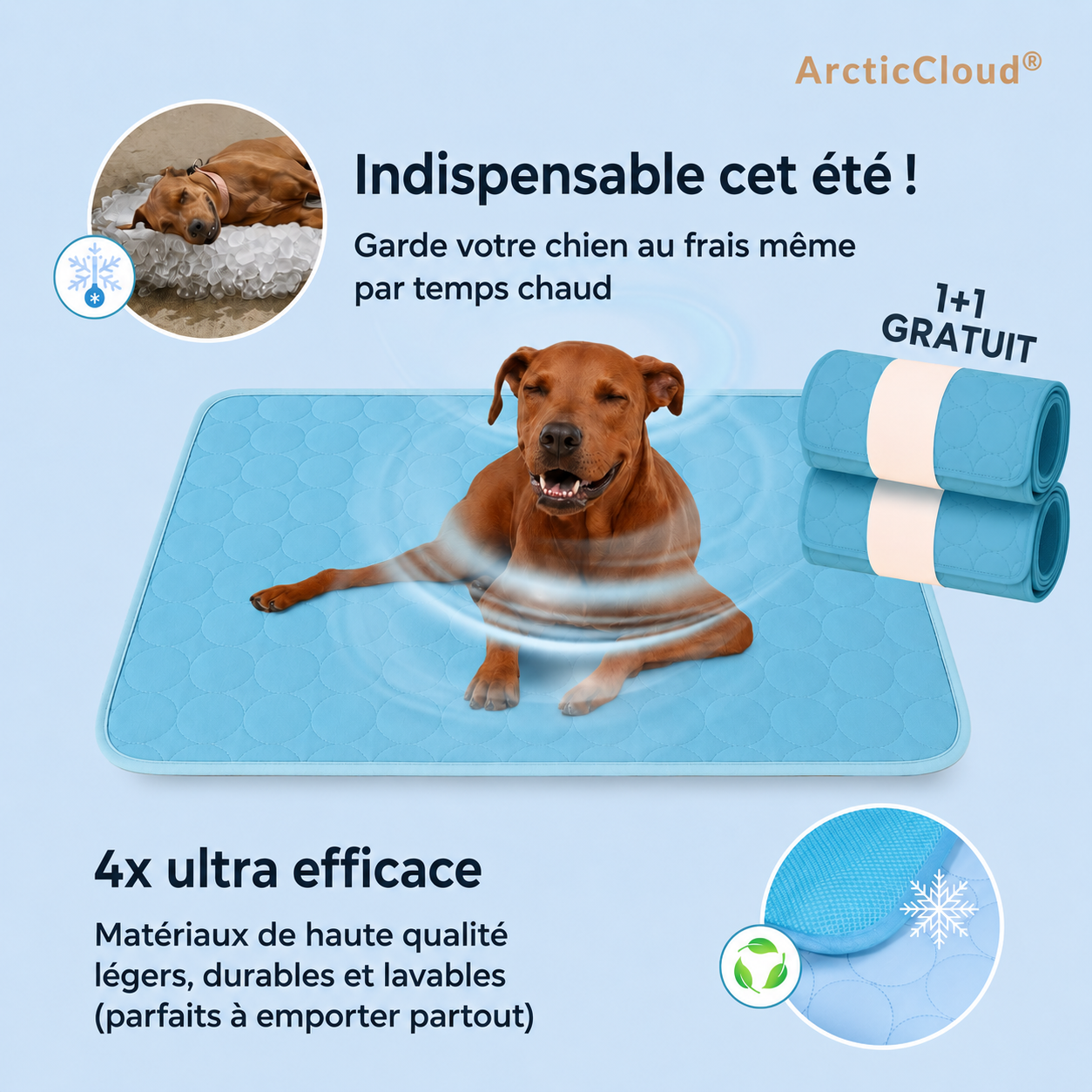 ArcticCloud® - Tapis rafraîchissant pour chien (1+1 OFFERT)