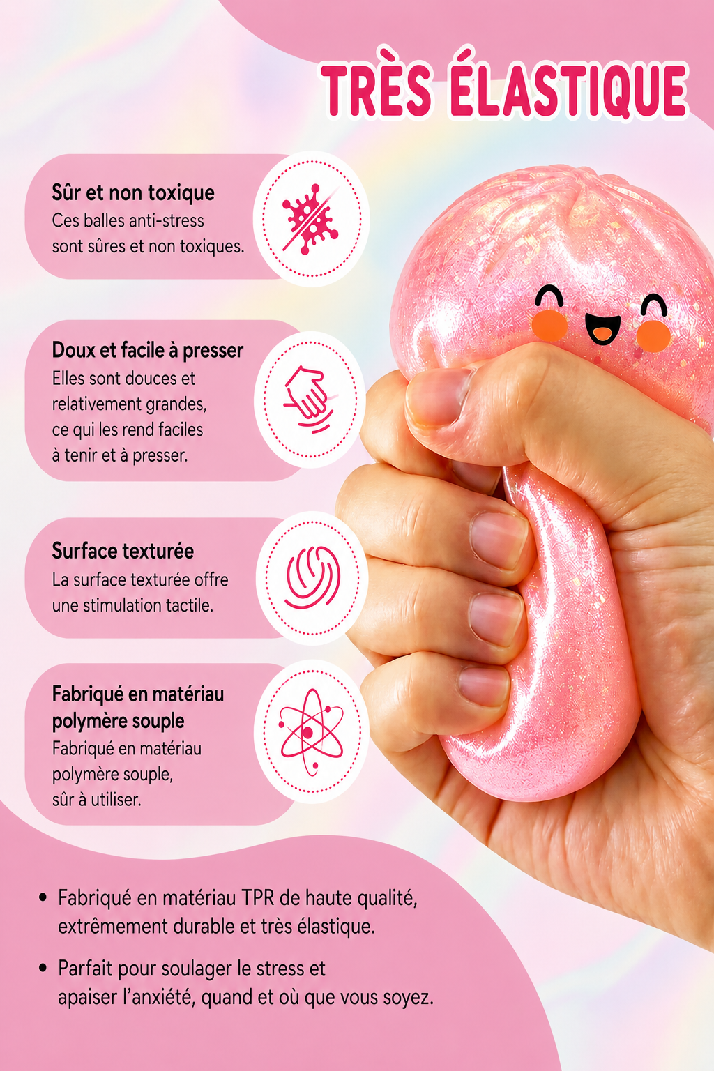 Glitter Dumpling Squishy – la balle anti-stress la plus adorable du moment