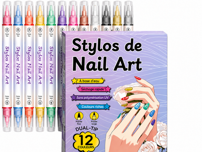 Ensemble de Stylos Double Embout pour Nail Art