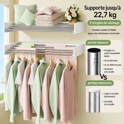 AirFold – Étendoir mural (pliable et gain de place)