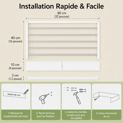 AirFold – Étendoir mural (pliable et gain de place)