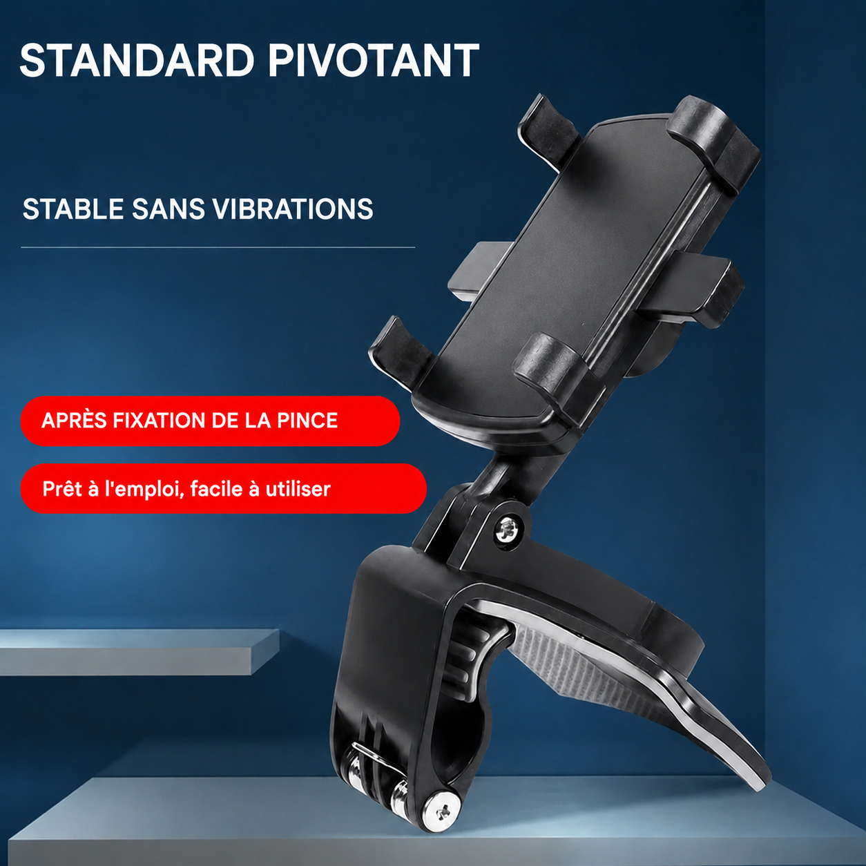 Support de téléphone de tableau de bord 360°