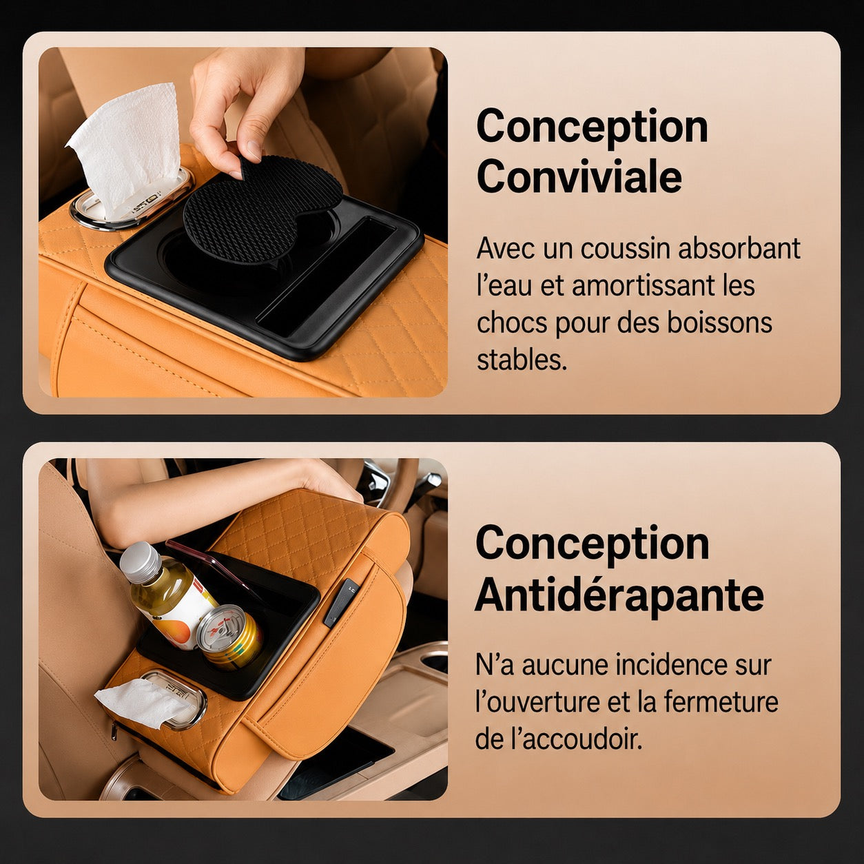 Accoudoir Multifonctionnel en Cuir