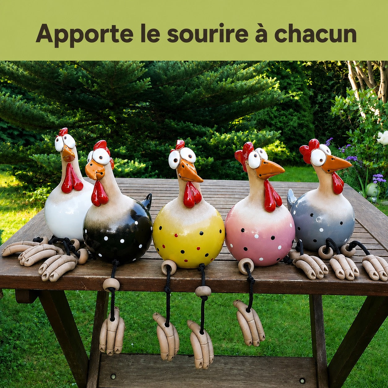 Décorations de poules amusantes pour votre jardin