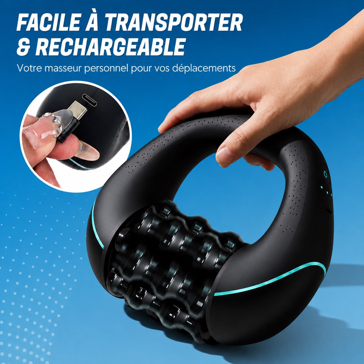 Rouleau de massage électrique à pétrissage profond