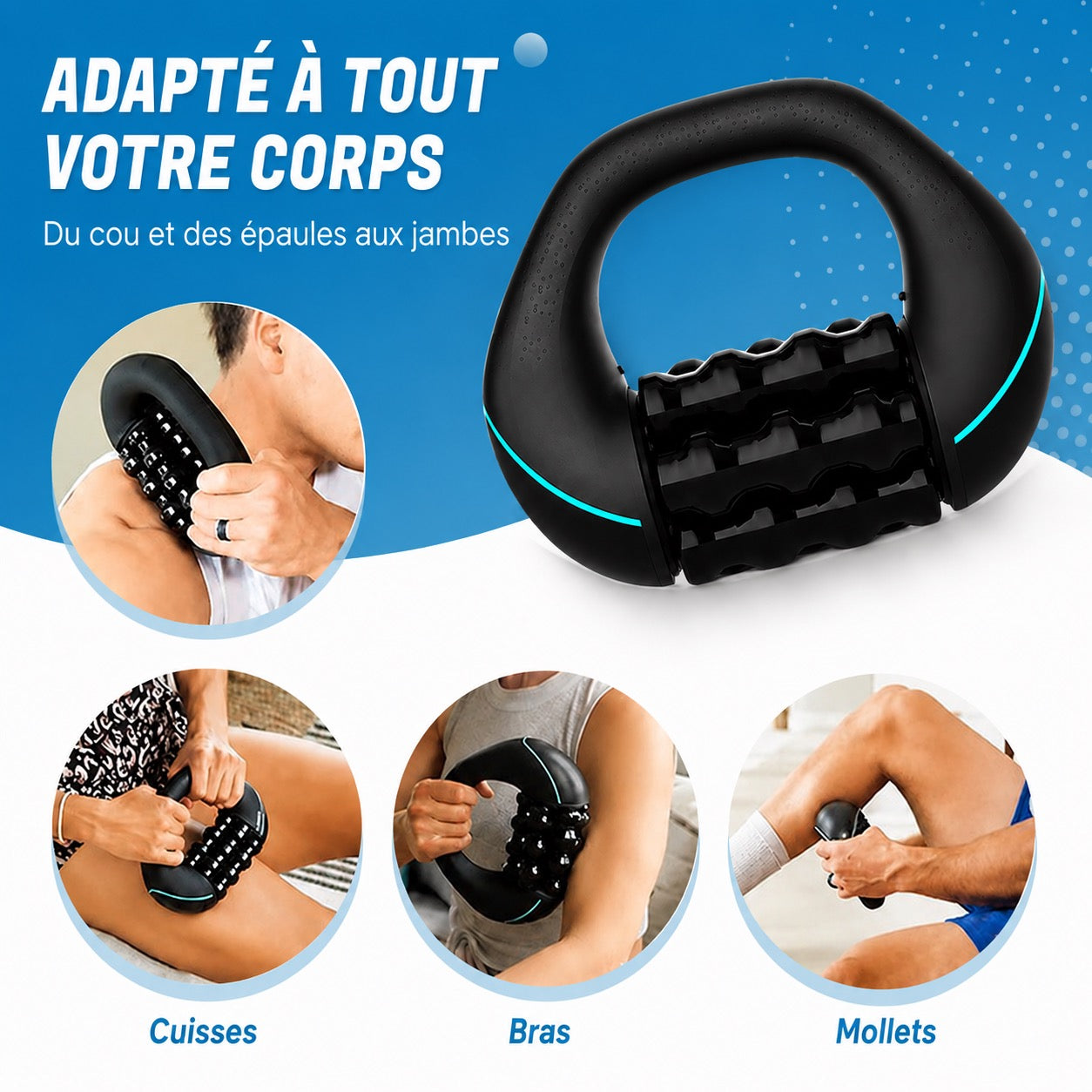 Rouleau de massage électrique à pétrissage profond