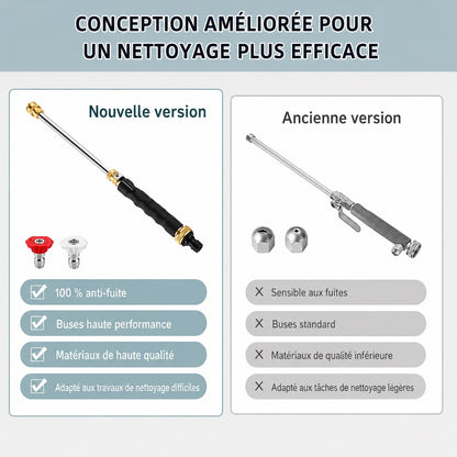 AquaForce - Lance de Nettoyage Haute Pression - Nettoyage Puissant pour Tuyau d’Arrosage