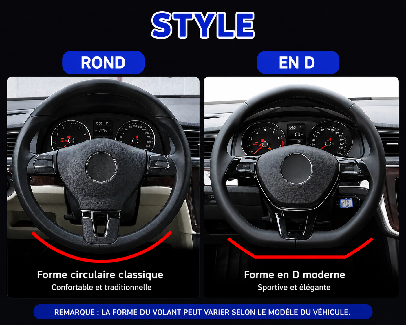 Housse de protection de volant personnalisée