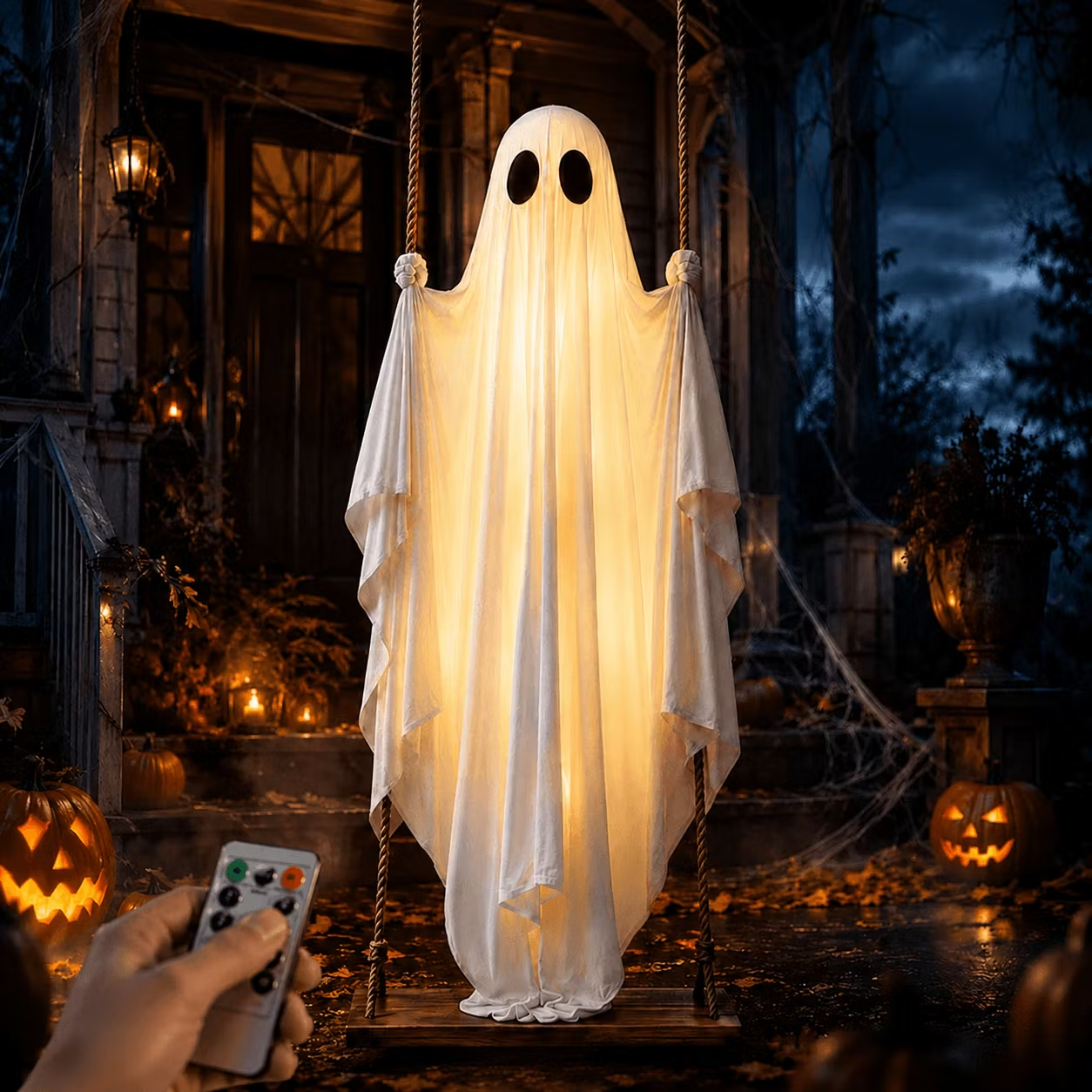 La balançoire fantôme avec éclairage LED – la nouveauté Halloween incontournable de cette année !