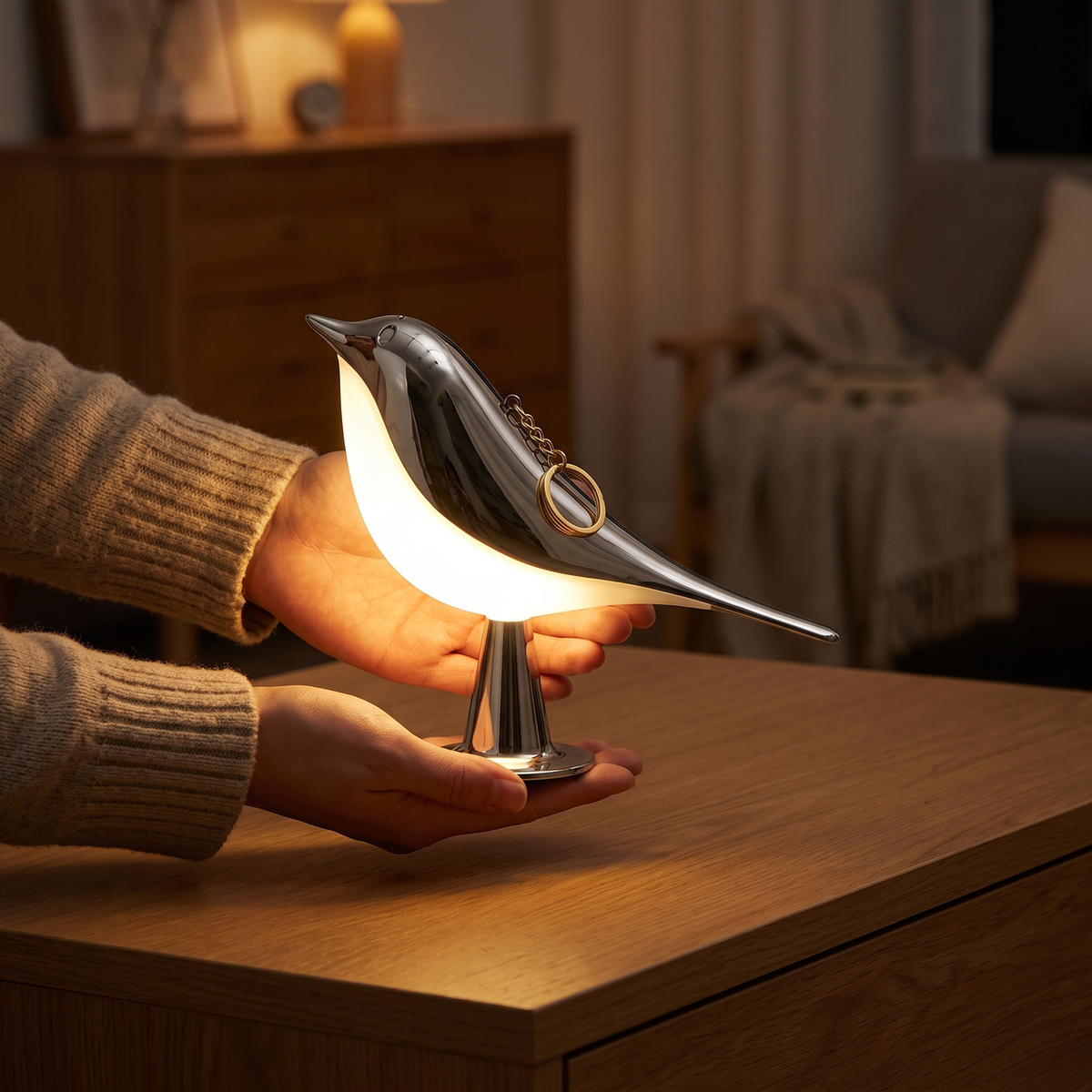 Lampe Oiseau Sans Fil avec Variateur Tactile