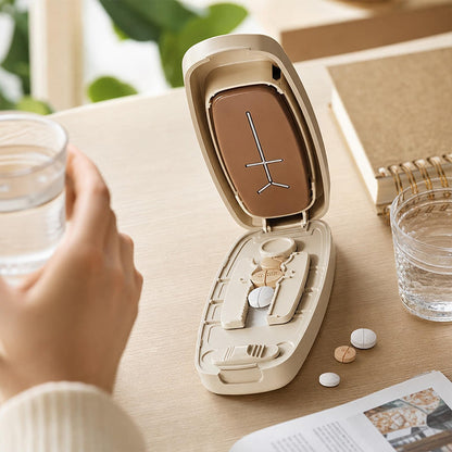 Coupe-comprimés portable – coupe les comprimés avec précision, design compact pour les voyages et la maison