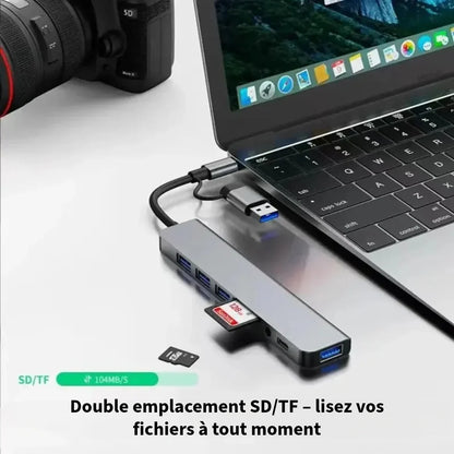 Hub USB 8-en-2