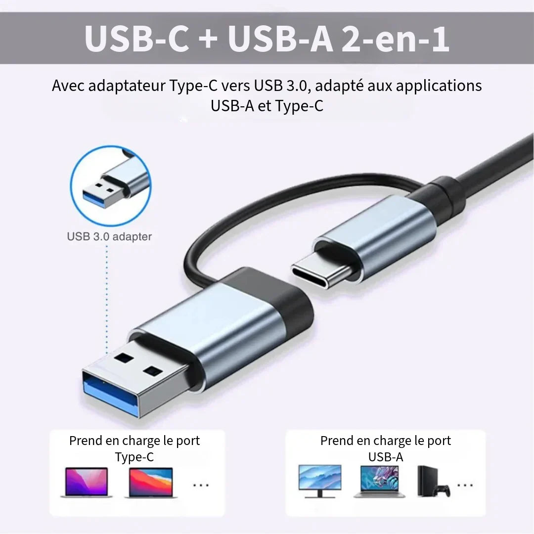 Hub USB 8-en-2