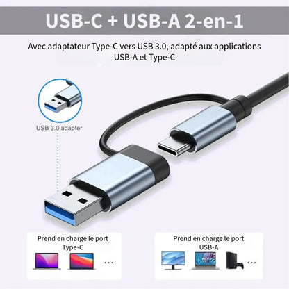 Hub USB 8-en-2