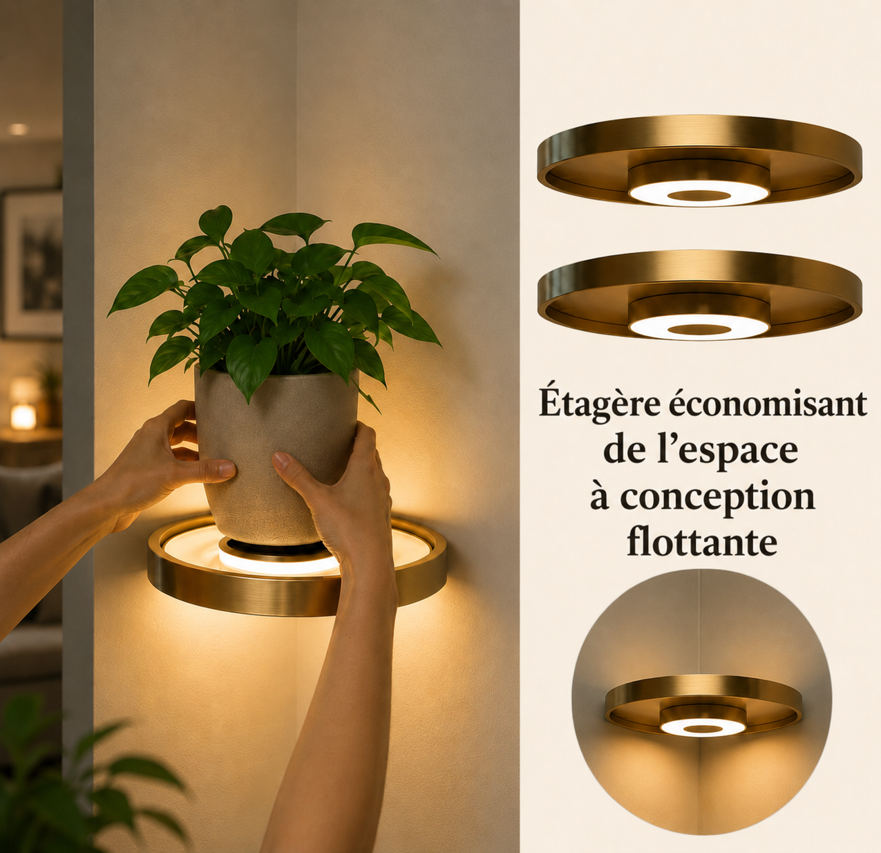 Étagère Murale Lumineuse