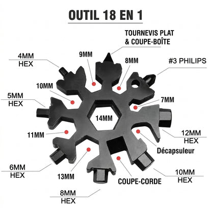 Snowflake™ Outil multifonction 18-en-1