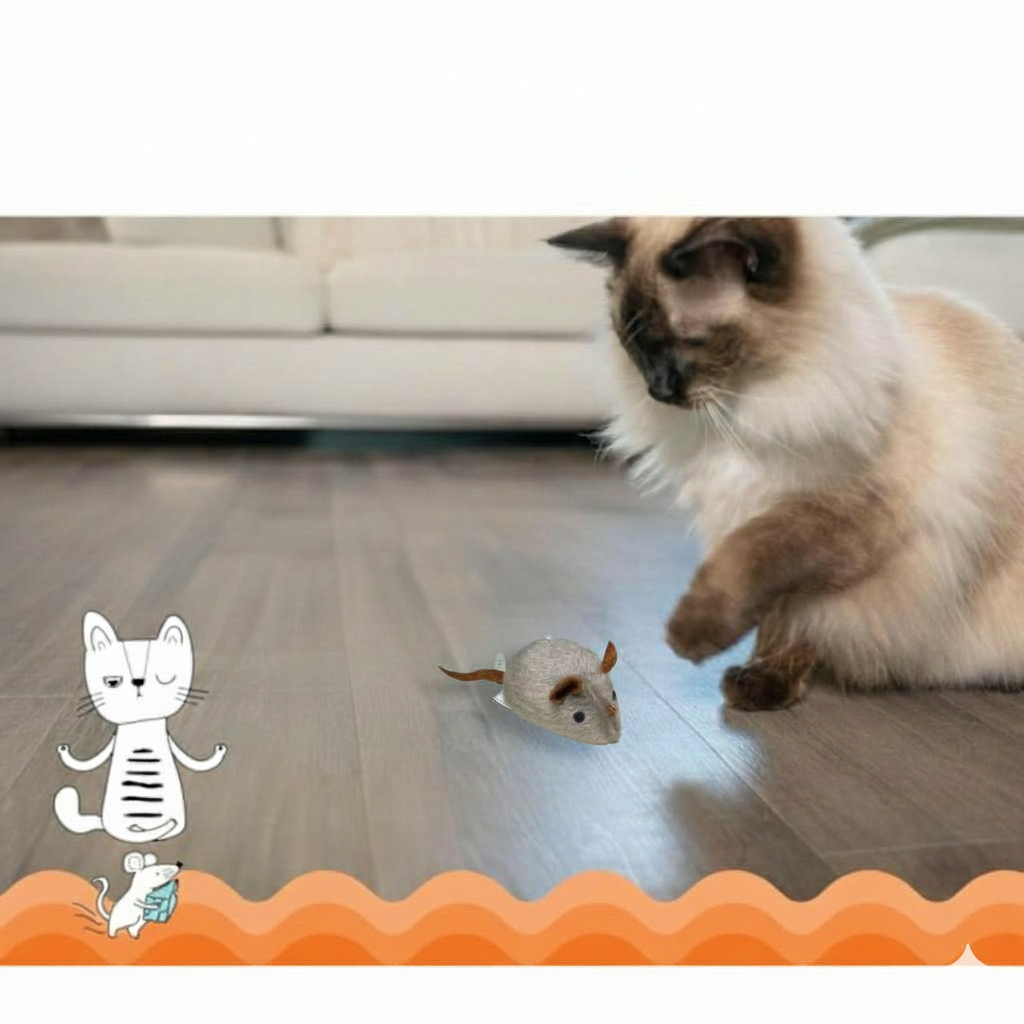 Jouet interactif réaliste pour chat